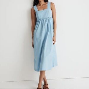 MADEWELL Cutout-Back Empire Midi Dress, Sky Size: 4
